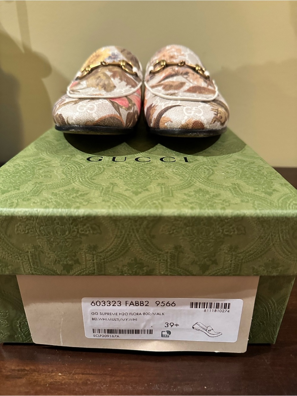 Gucci Floral GG Canvas Horsebit Loafers in Beige and Pink - Picture 2 of 5